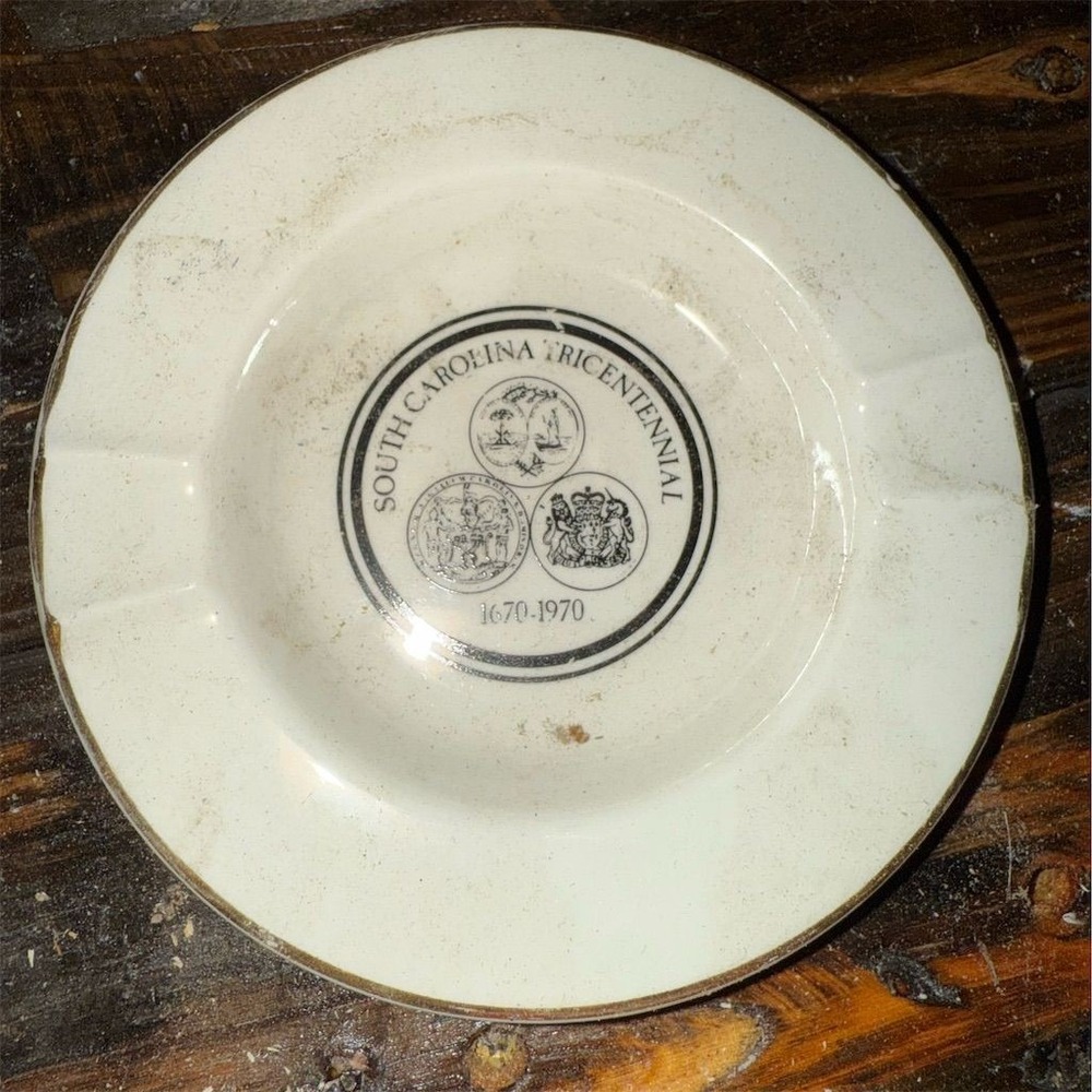 Vintage 1970‎ South Carolina Tricentennial Commemorative Ashtray collectible